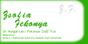 zsofia fekonya business card